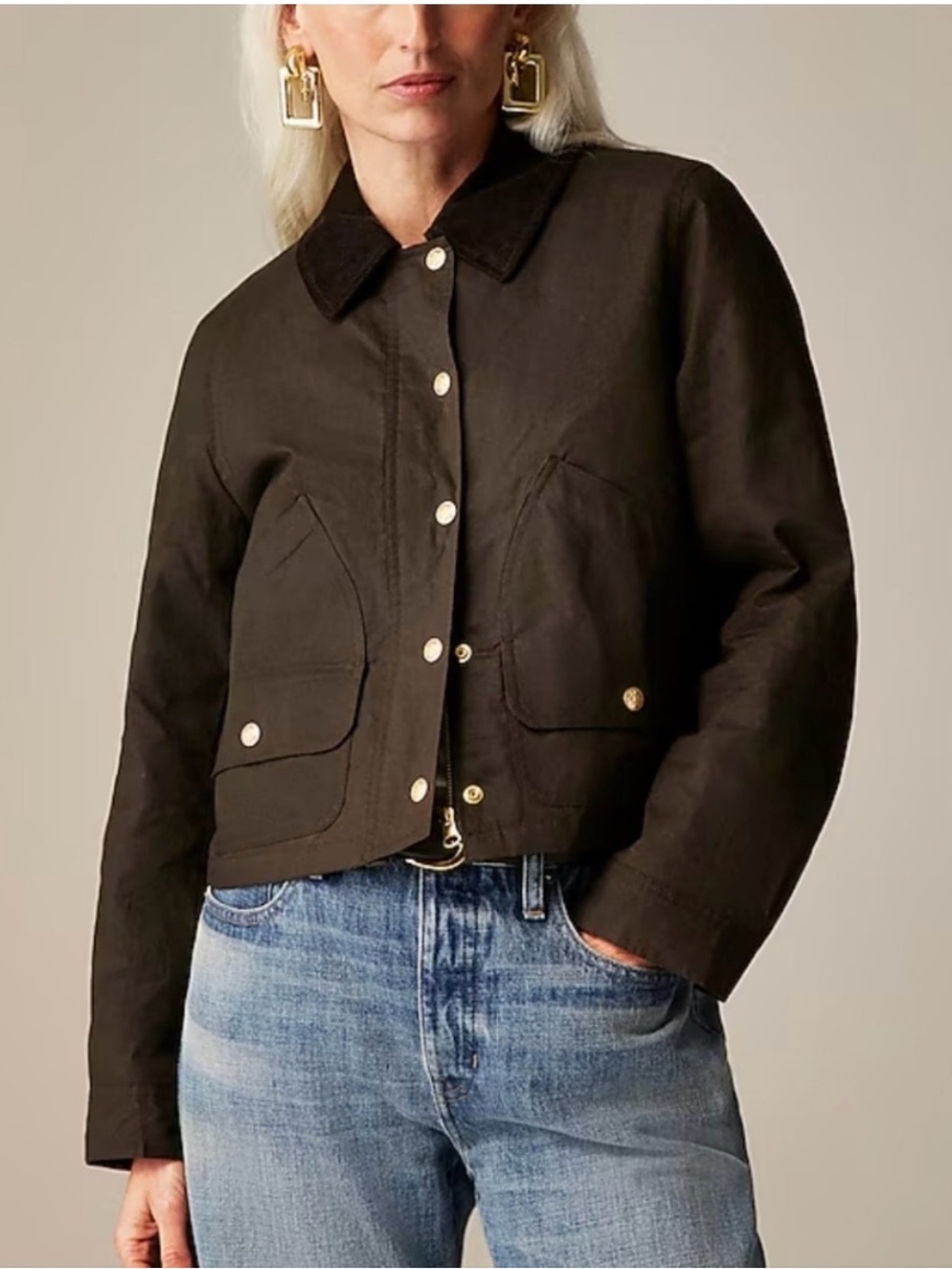 NWT, J. Crew Short Barn Jacket in English Ripstop Cotton